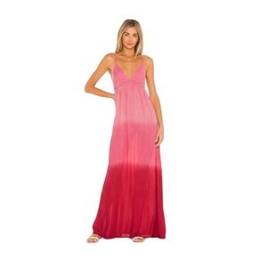 Tiare Hawaii Gracie Maxi Dress Pink/Red Ombre Small/Medium